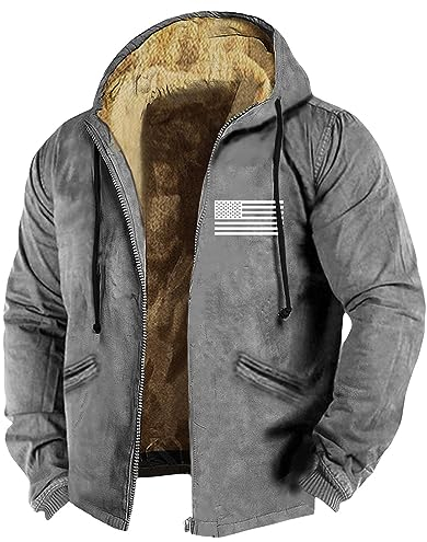 KONG JIMFAN Puffer Jacke Herren Imprägnierspray Jacke Funktionsweste Herren Lightweight Jacket Strickjacke Herren Sweatshirt Jacke Herren Leder Jacke Dünne Regenjacke Graue Strickjacke(Gray,6XL)