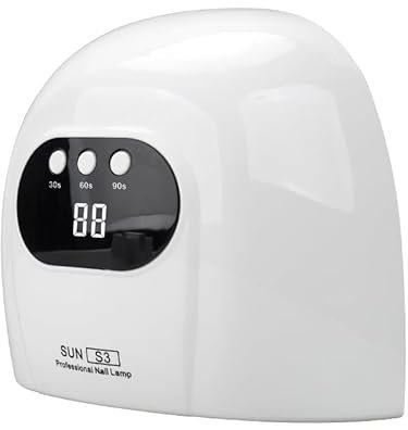 88W Lampada UV per unghie per la polimerizzazione rapida dello smalto gel con timer 30/60/90S Sensore automatico intelligente a LED Display digitale per casa e salone (Bianco Puro)