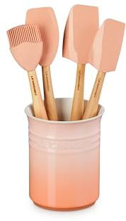 Le Creuset Stoneware & Silicone 5pc. Utensil Crock Set, Peche