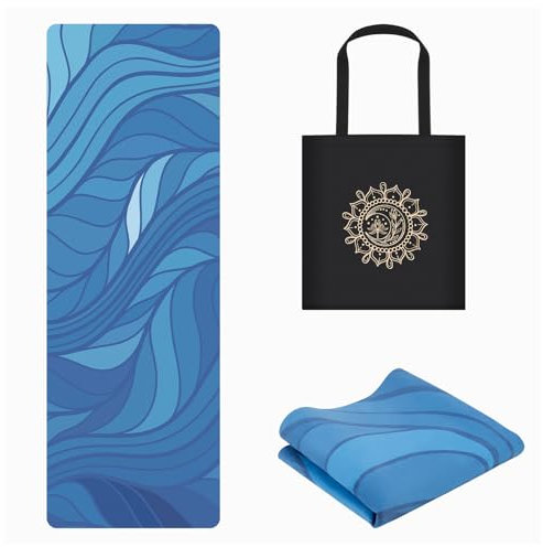 jooeer Reise Yogamatten, 1,5 mm Dicke Faltbare Rutschfeste Fitness & Übungs Matte für Yoga Pilates Gymnastik Stretching, Schweißabsorbierend, 183 x 61 cm