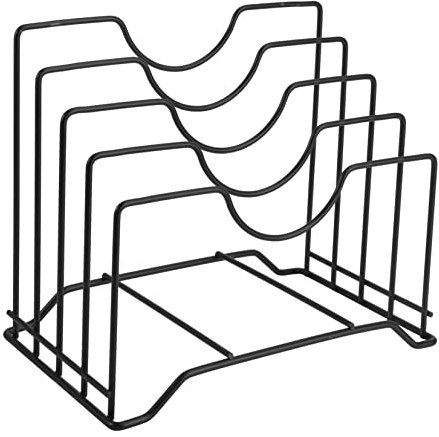 BIUDECO Aufbewahrungsständer Küche Regal Schneidebrett Topfdeckelregal Küchenaccessoires Für Zuhause Schwarz