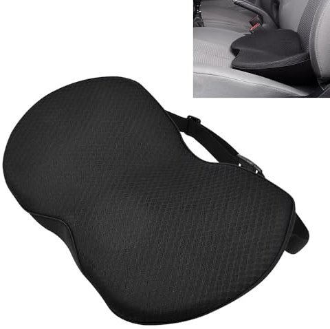 XRPRPX Lendenkissen Auto Rückenkissen Bürostuhl Lendenwirbelkissen Rückenkissen Stuhl 44CM * 24CM * 9.5CM Ergonomisches Lendenwirbelstützkissen Schwarz mit Steckschnallen für Auto, Büro