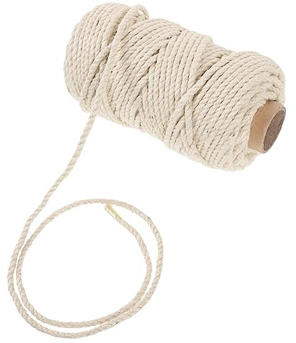BUGUUYO Cuerda De Sisal Natural para Rascador De Gatos Cuerda De Repuesto para Árbol De Gatos 4 Mm Cuerdas De Sisal White 50 M Materiales para Manualidades Y Decoración