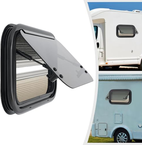 Finestra laterale per camper caravan, con tenda avvolgibile integrata e zanzariera per camper, roulotte, camper (500 x 300 mm)