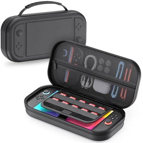 STARTRC GAMES Hard Carrying Case for Nintendo Switch 2 (2025), Protective PU Hard Shell with Soft Lining, Travel Carry Case for Switch 2 Console & JoyCons, Holds 10 Game Cards, Black
