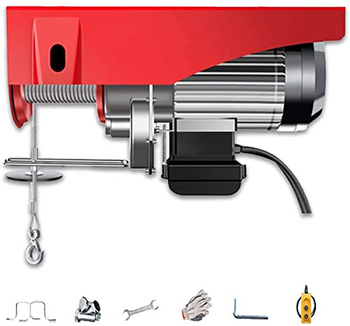 NIYNRDE Mini Electric Lifting Hoist, Single Double Slings Electric Winch Crane with Overload Protection, for Commercial/Home/Warehouse/Garage,650W,12m