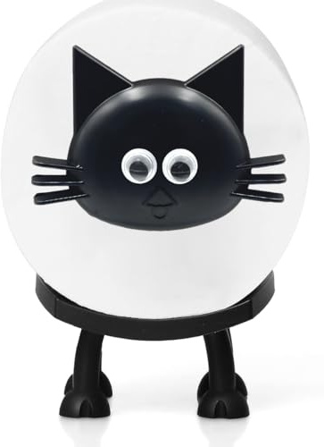 Porte-papier toilette en forme de chat – Décoration de salle de bain sur pied – Rangement hilarant pour rouleau de papier toilette – Idée cadeau unique en forme d'animal (lot de 1)