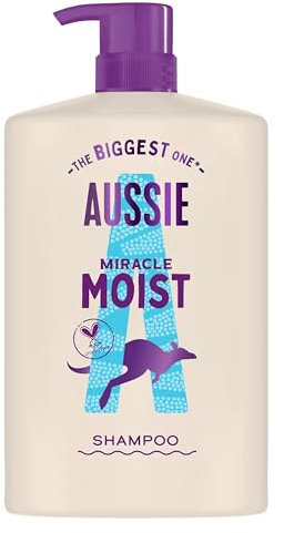 Aussie Miracle Moist Shampoo Idratante 1000ml, Formula Idratante per Rivitalizzare e Riparare Capelli Fragili e Secchi, Con Olio di Noci di Macadamia Australiane, Cruelty-Free