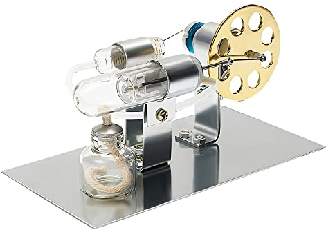 Varmlufts-panningmotor, modell metall Stirling-bilmotor ångkraft för pedagogiska leksaker experimentlåda klassisk motortyp