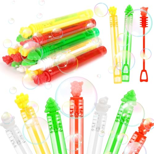 VEYLIN Mini baguettes à bulles de Noël pour enfants - Multicolore