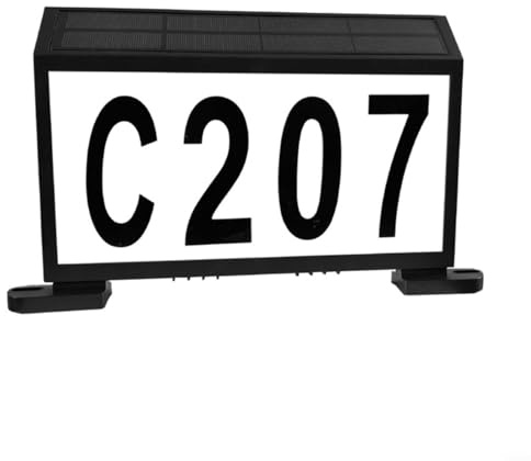 HOHOVYVY Lampada a energia solare con numero civico, illuminata, per esterni, a energia solare, per cassetta delle lettere, in acrilico, design con numero di porta