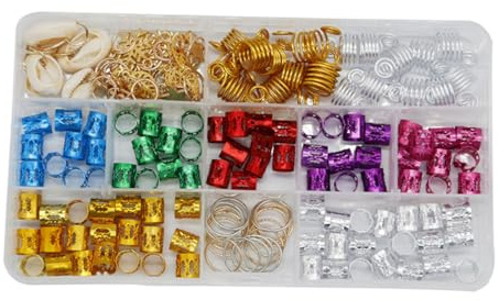 Cabilock 150 Piezas Hebillas para Extensiones de Cabello DIY y Anillos Metálicos para Trenzas, Accesorios Decorativos Multicolor, Conjunto para Cuidado Personal y Fiestas