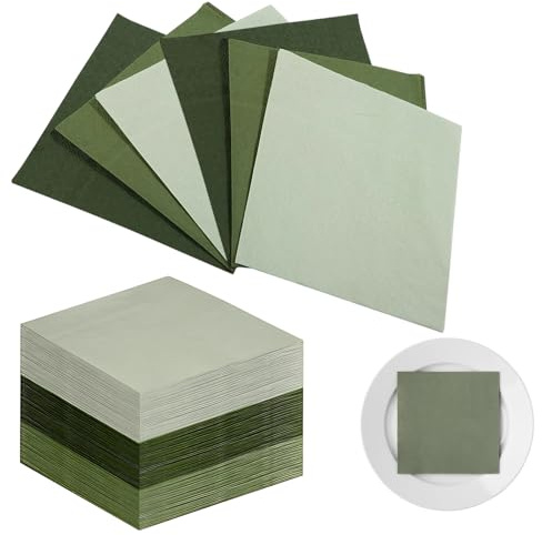Servietten Salbeigrün, 120 Stück, Hochwertige Papierservietten in Grün, Ideal für Feiern und Veranstaltungen, Perfekt für Tischdekoration und Alltagsgebrauch