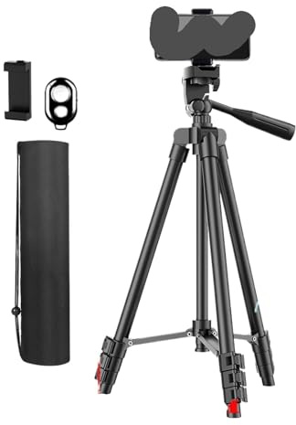 Supporto monopiede treppiede allungabile leggero for fotocamera da 103 cm | Staffa di ripresa da tavolo portatile for smartphone e fotocamere reflex(Black)