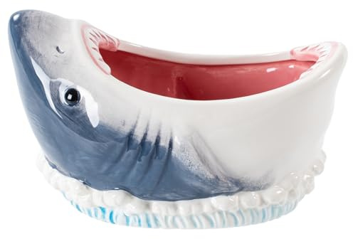 Shark Charcuterie Board, Handmade Ceramic Shark Bowl Funny Sushi Plates Decorative Food Platter Artistic Food Serving Trays for Kitchen Counter