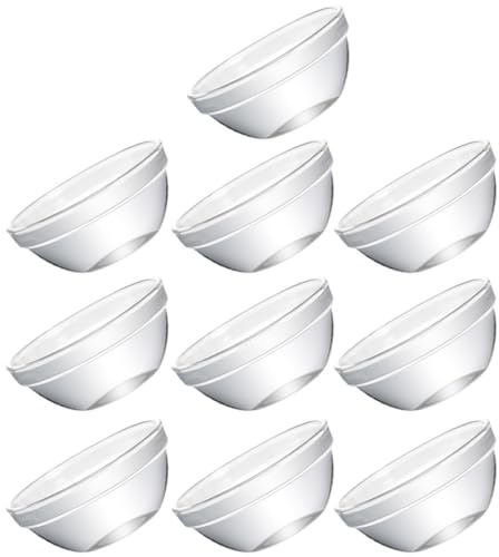 HOMSFOU Lot de 10 Petits Bols en Verre Empilables, Résistants à Haute Température, Capacité 75 Ml, Transparents, Mini Bols Alimentaires Polyvalents pour Pudding, Salades et Desserts,