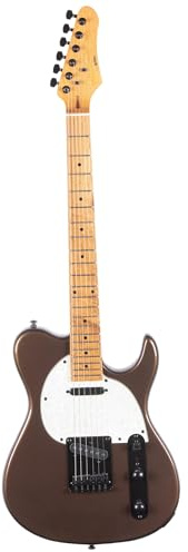 Professionelle Elektrische Gitarre TL Humbucker Tonabnehmer Für E Gitarre Geeignet Für Anfänger Und Erwachsene Üben Des Spielens Langlebig(Type 2 Coffee)