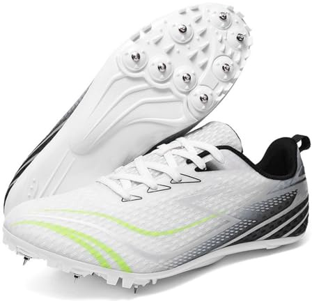 Dwihuize Zapatillas De Atletismo Hombre Mujer Zapatillas De Running con Malla Y Clavos Zapatillas Deportivas para Carreras Saltos Y Sprints,Negro,44 EU