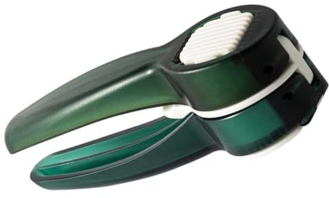 SWETRACE Prensa de Ajo Manual Doble Cara, Trituradora y Rebanadora de Ajo y Jengibre para Cocina, Utensilio de Cocina Transparente Verde, Picadora Profesional Fácil de Limpiar