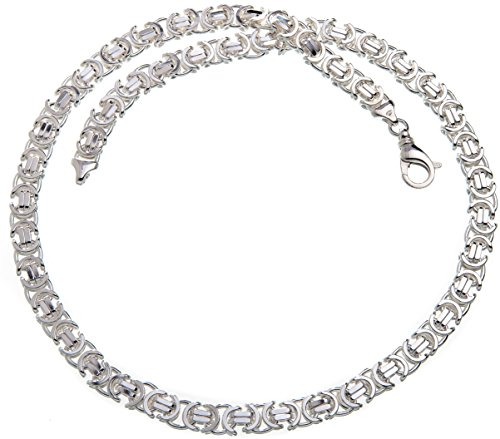 Silberketten Store flache Königskette Herren 925 Sterling Silber 9 mm Breite I Männer Silberkette mit Karabiner Verschluss I nickelfrei und hochglanzpoliert
