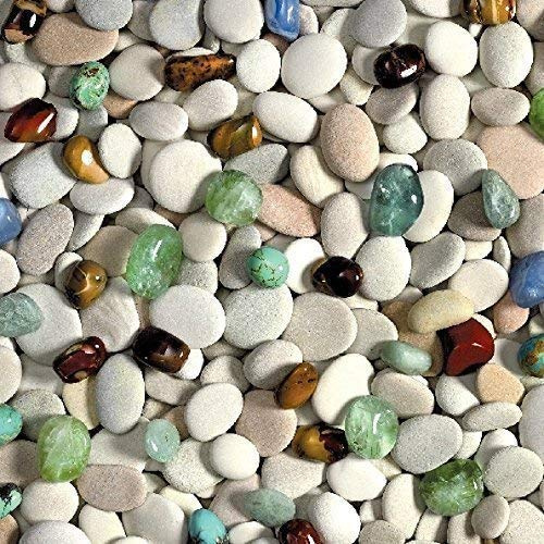 Wachstuch Tischdecke Meterware Steine maritim C147030 Größe wählbar in eckig rund oval (140 x 140 cm eckig)