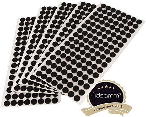 Adsamm® / 640 x Selbstklebende Filzgleiter/Schwarz/ø 12 mm/Rund/Möbelgleiter aus Filz mit 3.5 mm Stärke/Möbel- und Bodengleiter