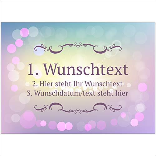 Einladungskarten Manufaktur Hamburg 8 x Personalisierte Gruß-Karten mit Ihrem Wunschtext, Motiv Zauberhafter Verlauf Rosa Blau, als Einladung, Save The Date, Dankeskarte oder Geburtstagskarte, DIN A6
