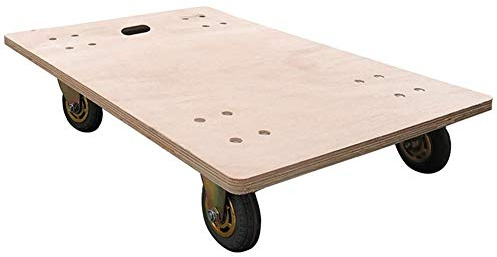 Transportroller Möbelroller ZHAOHUI Möbelhund Roller Rollbrett Hölzern Tragbar Handwagen Mehrzweck 3 Zoll Gummirad, 7 Größen (Color : Beige, Size : 45x30 cm)
