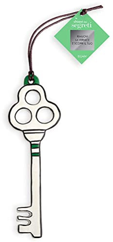 Egan Chiave Collezione Chiavi dei Segreti. Oggetto Realizzato in Ceramica di Colore Bianco e Verde. Dimensione: 13x4 cm. La referenza è CV16S/2TRW