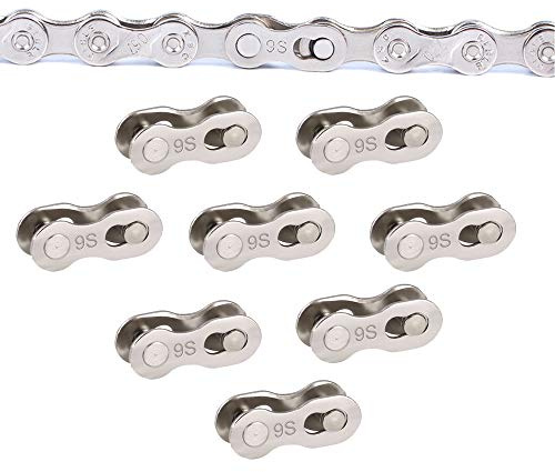 SUNTRADE 8 Pairs Reusable Bicycle Missing Link for 6, 7, 8, 9, 10,11,12 Speed Chain (9 Speed)
