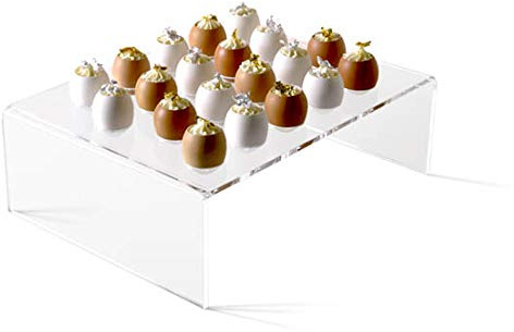 Danieli | Huevera para huevos pasados por agua | Hueveras para huevos cocidos de mesa | Soporte para huevos rellenos de plastico transparente | Huevera con capacidad para 16 huevos cada pieza