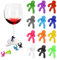 Marcadores de copas de vino, identificadores de bebidas de vidrio reutilizables de silicona, marcadores de vidrio para fiesta, Forma divertida etiquetas para copas de champán, cócteles(12Pcs)