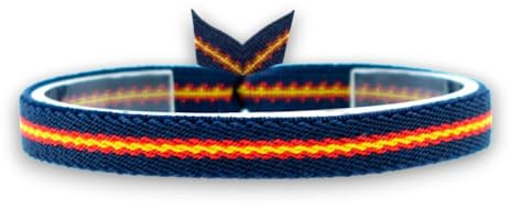 BDM Elastisches Armband Spanien Flagge | Army Grün oder Navy | Verstellbares Stoffarmband mit Knoten (0-22cm) | Strapazierfähiges Unisex-Accessoire Standard, N/D, N/D