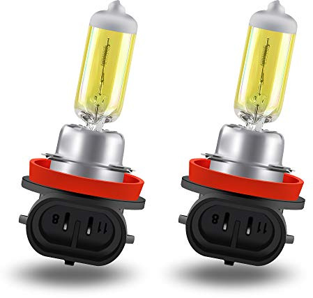 Teguangmei 2x H8 Bombilla Halógena Para Faros Delanteros 12V 35W Superbrillante 3000K Luz Amarilla Halógena - Para Faros Delanteros de Coche Antiniebla Luz Antiniebla Luz Diurna DRL