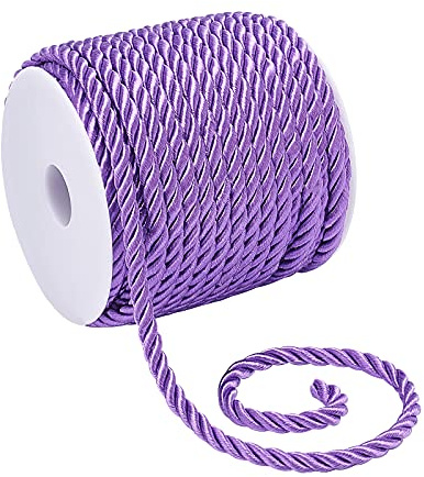 PH PandaHall 5mm Corda Intrecciata in Poliestere Cordino Decorativo Ritorto, 18m Viola Corda Decorativa Intrecciata a 3 Strati per Decorazioni per la Casa Avvolgimento Regalo Natale Fai Da Te