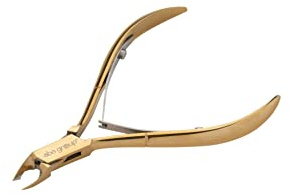 Aba Group Goldene Nagelhautzangen mit zwei Federn 4 mm (1121), Nagelhautschneider Hautzange aus Edelstahl mit Scharfem und Glattem Schnitt Fein zur Entfernung Überschüssige
