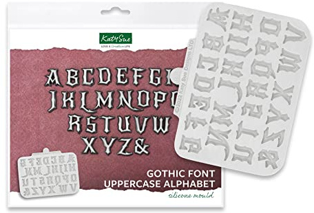 Katy Sue Gothic Font Uppercase Alphabet Silicone Mould for Cake Decorating & Crafts