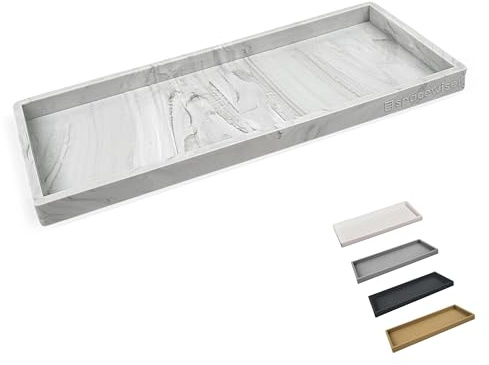 Spacewiser Countertop and Vanity Tray - 11.7 Silicone Bathroom Tray Countertop, Dish Soap Trays for Kitchen Counter, Sink Organizer Accessories Caddy, Toilet Laundry Shower Makeup Mat Oil Holder