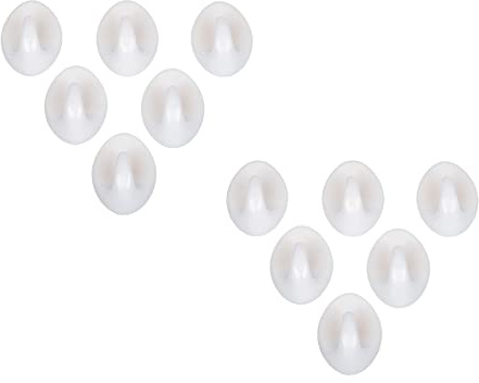 Invero 12 Pack of Small White Self-Adhesive Plastic Hooks - Ideal for All Kitchen, Hallway or Bedroom Doors Walls for Hanging Robes, Coats, Towels, Keys, Jewellery and More