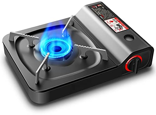 Brûleur de réchaud de camping, réchaud à gaz butane portable haute performance brûleur d'allumage piézo-électrique butane réchaud de camping for la cuisine en plein air, la randonnée, la randonnée, la