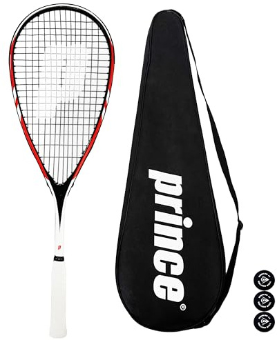 Prince Team 400 & 450 - Racchette da squash, con copertura protettiva integrale e 3 palline da squash (Team Warrior 450)
