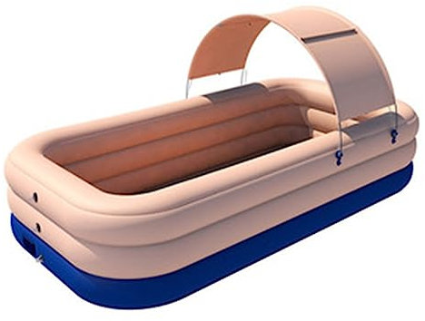 Grande Piscina Gonfiabile con tettoia, Grande Piscina per Adulti all'aperto per Famiglie Pieghevole, gonfiaggio Automatico, Recinzione di Sicurezza (Pink 3m)