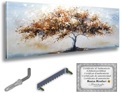 Monica Mirafiori I 100% HANDGEMALT I Gemälde Hypnotic I 120x40cm | Gemälde Handgemalt | Acrylgemälde | Sehr Großes Acrylbild I Moderne Kunst I Kunstbilder