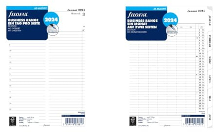 FILOFAX Kalendereinlage A5 Multi 1 Tag pro Seite (Deutsch)2024 & Kalendereinlage 2024 A5 1 Monat / 2 Seiten tabbed 24-68544