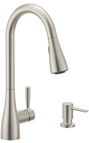MOEN Doherty Single Handle Pull-Down Sprayer Kitchen Faucet with Power Clean and Reflex in Spot Resist Stainless