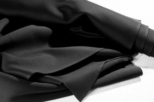 Black Cotton Fabric, 100% Cotton, 60 Wide, Medium Weight, 145 GSM, Plain Weave. (Black, 1 Metre)