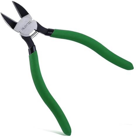 INJOYTEC Cortador lateral de precisión de 7 pulgadas, cortadores de alambre diagonales, alicates de corte de alambre para manualidades y fabricación de joyas, mini cortadores al ras con herramientas