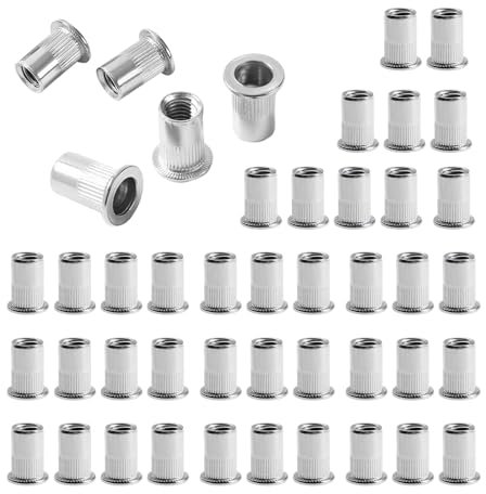 KUKUJIWA 42 Pièces M8 écrou de rivet, Écrous à Sertir, Acier Inoxydable, Écrous à Sertir Rivet Fileté
