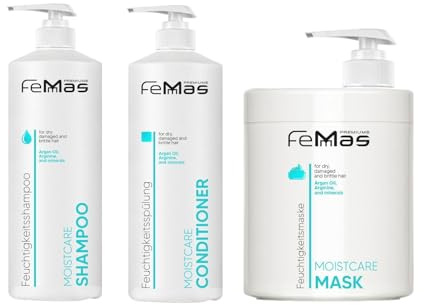 Femmas Moistcare hårvårdsset schampo, balsam, mask 1 000 ml vardera