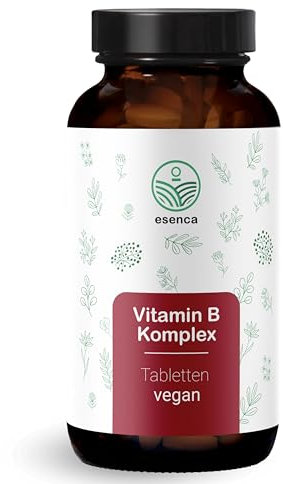 Vitamin B Komplex hochdosiert - 365 Tabletten - alle 8 B-Vitamine (B1, B2, B3, B5, B6, B7, B9, B12) + Vitamin C - Vegan - aus Deutschland